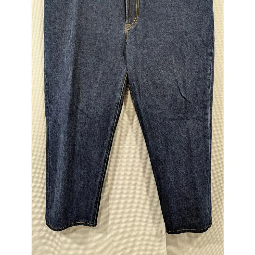 LANDS' END! CLASSIC FIT STRAIGHT LEG 5 POCKET BLUE DENIM MENS JEANS PANTS! SZ 44 - Picture 6 of 13